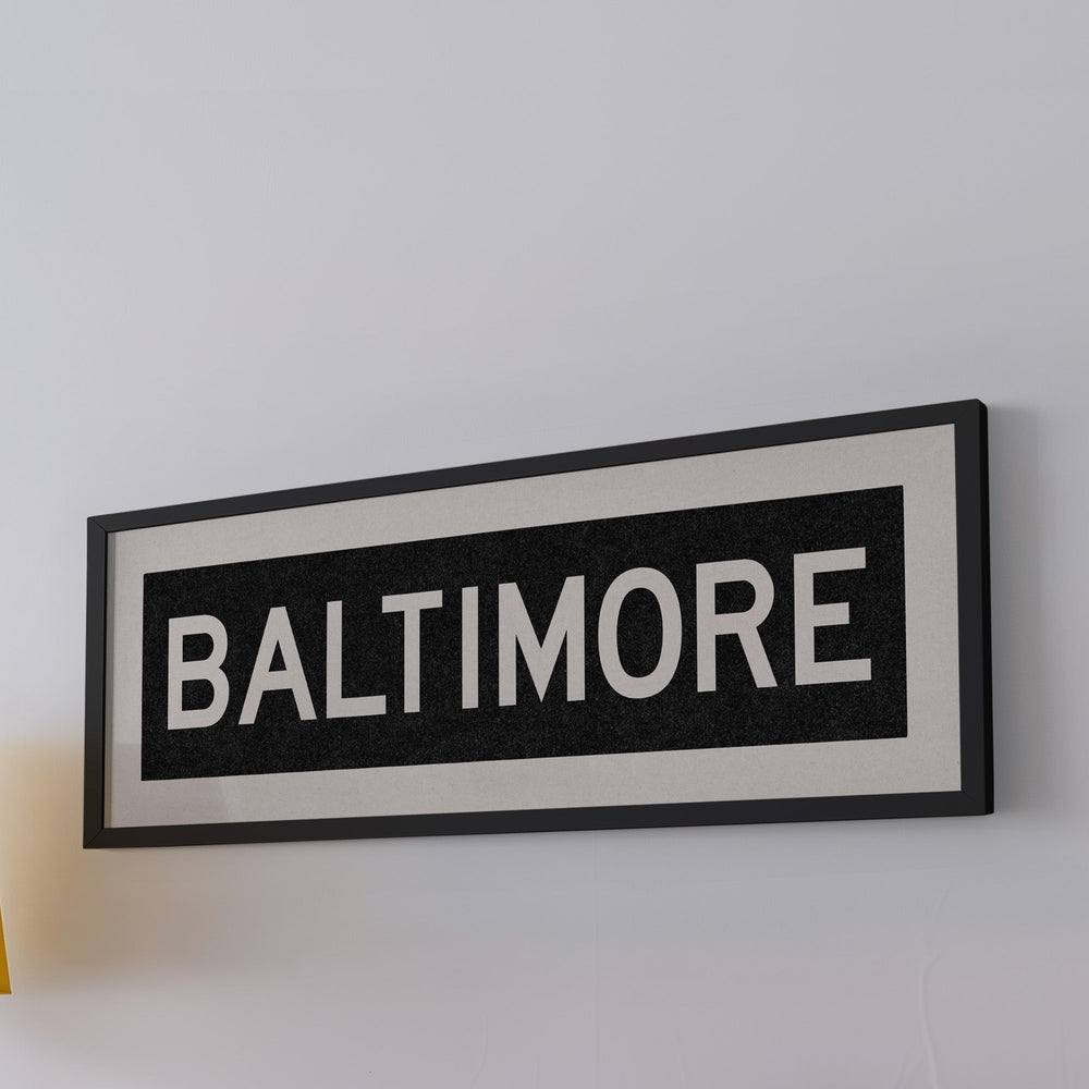 Framed Baltimore Maryland Bus Scroll