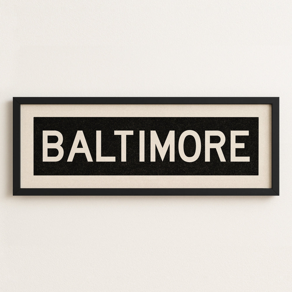 Framed Baltimore Maryland Bus Scroll