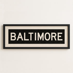 Framed Baltimore Maryland Bus Scroll