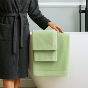 Bamboo Cotton Towel Set - Viscose from Bamboo + Cotton - 3pc - Sage by BedVoyage