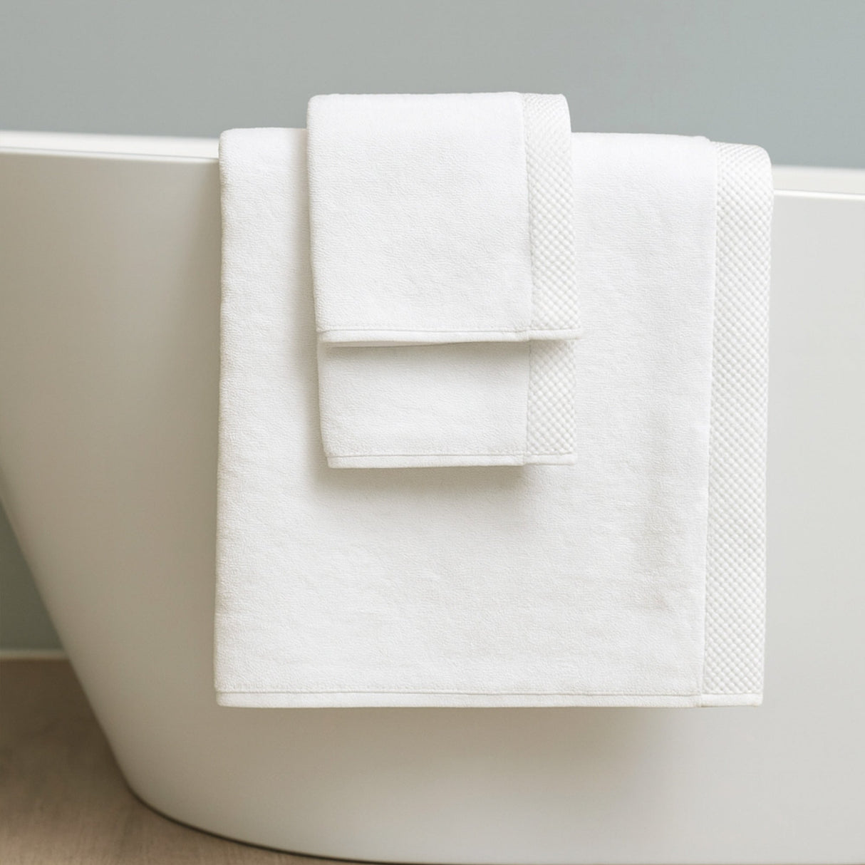 Bamboo Cotton Towel Set - Viscose from Bamboo + Cotton - 3pc - White
