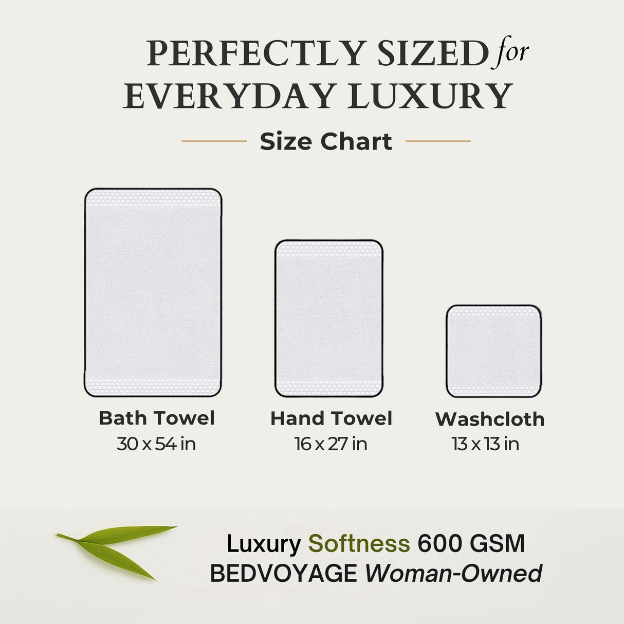 Bamboo Cotton Towel Set - Viscose from Bamboo + Cotton - 3pc - White