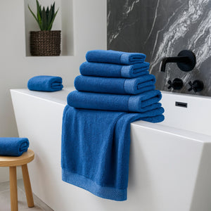 Bamboo Cotton Towel Set - Viscose from Bamboo + Cotton - 8pc - Indigo