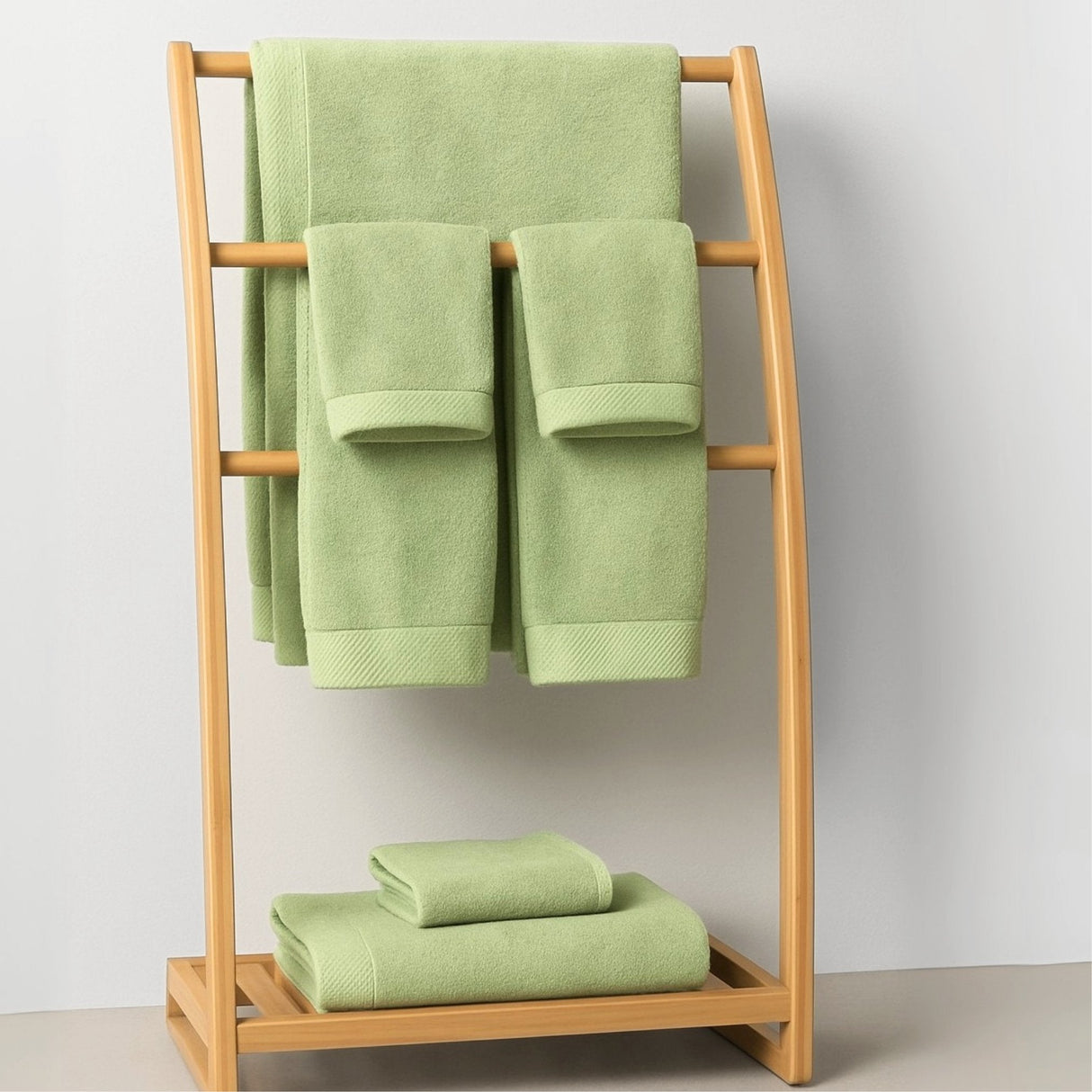 Bamboo Cotton Towel Set - Viscose from Bamboo + Cotton - 8pc - Sage