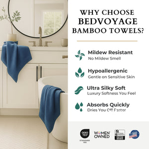 Bamboo Cotton Bath Towel - Viscose from Bamboo + Cotton - Indigo
