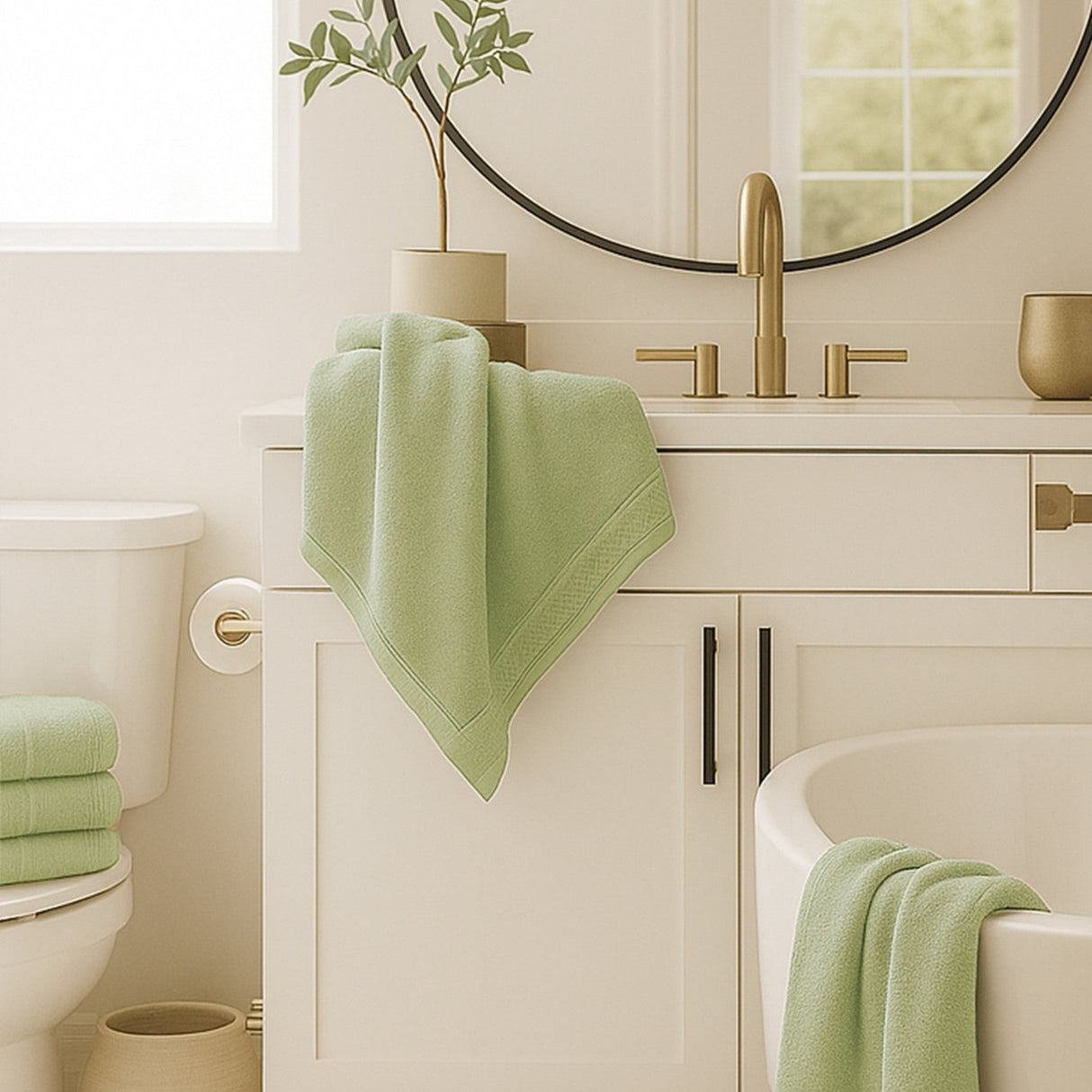 Bamboo Cotton Bath Towel - Viscose from Bamboo + Cotton - Sage