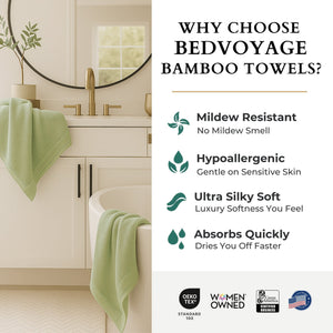 Bamboo Cotton Bath Towel - Viscose from Bamboo + Cotton - Sage