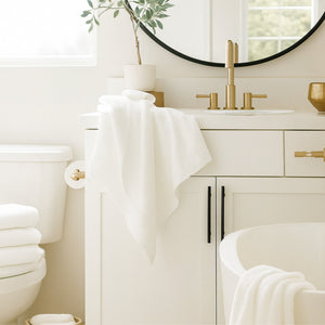Bamboo Cotton Bath Towel - Viscose from Bamboo + Cotton - White