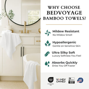 Bamboo Cotton Bath Towel - Viscose from Bamboo + Cotton - White