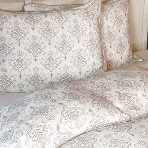 Bamboo Duvet Cover Set - 100% Viscose from Bamboo - 3pc- Damask