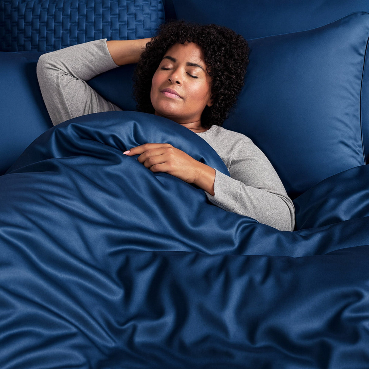 Bamboo Duvet Cover Set - 100% Viscose from Bamboo - 3pc - Indigo by BedVoyage