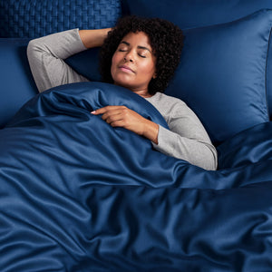 Bamboo Duvet Cover Set - 100% Viscose from Bamboo - 3pc - Indigo by BedVoyage