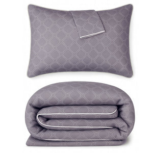 Bamboo Duvet Cover Set - 100% Viscose from Bamboo - 3pc - Platinum Geo
