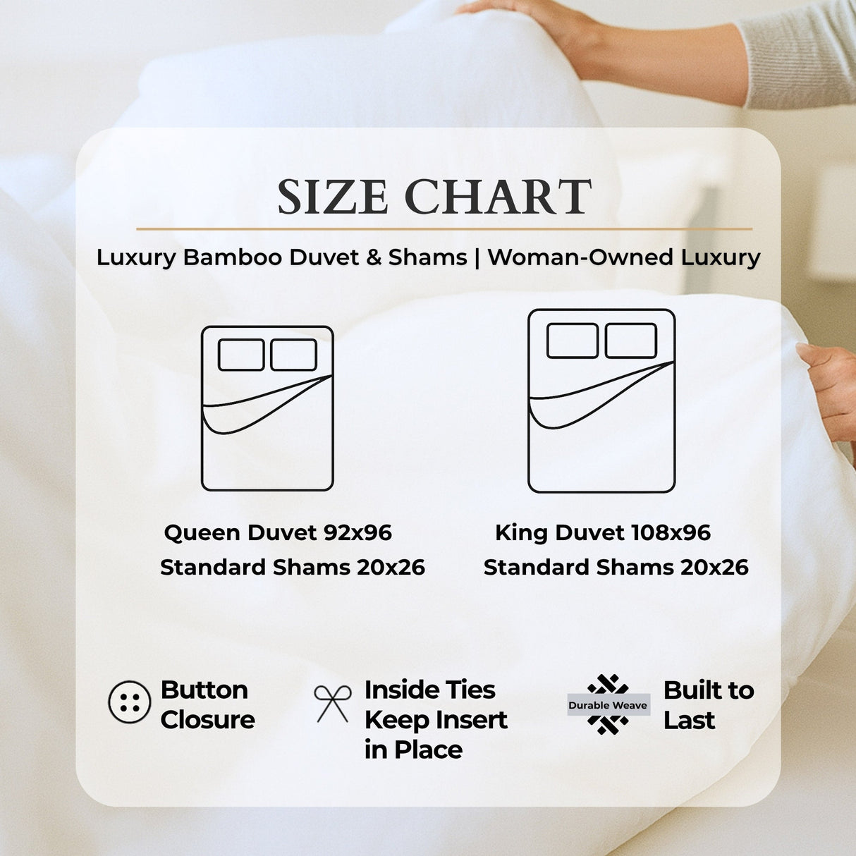 Bamboo Duvet Cover Set - 100% Viscose from Bamboo - 3pc - White by BedVoyage