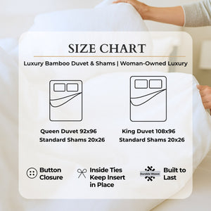 Bamboo Duvet Cover Set - 100% Viscose from Bamboo - 3pc - White by BedVoyage
