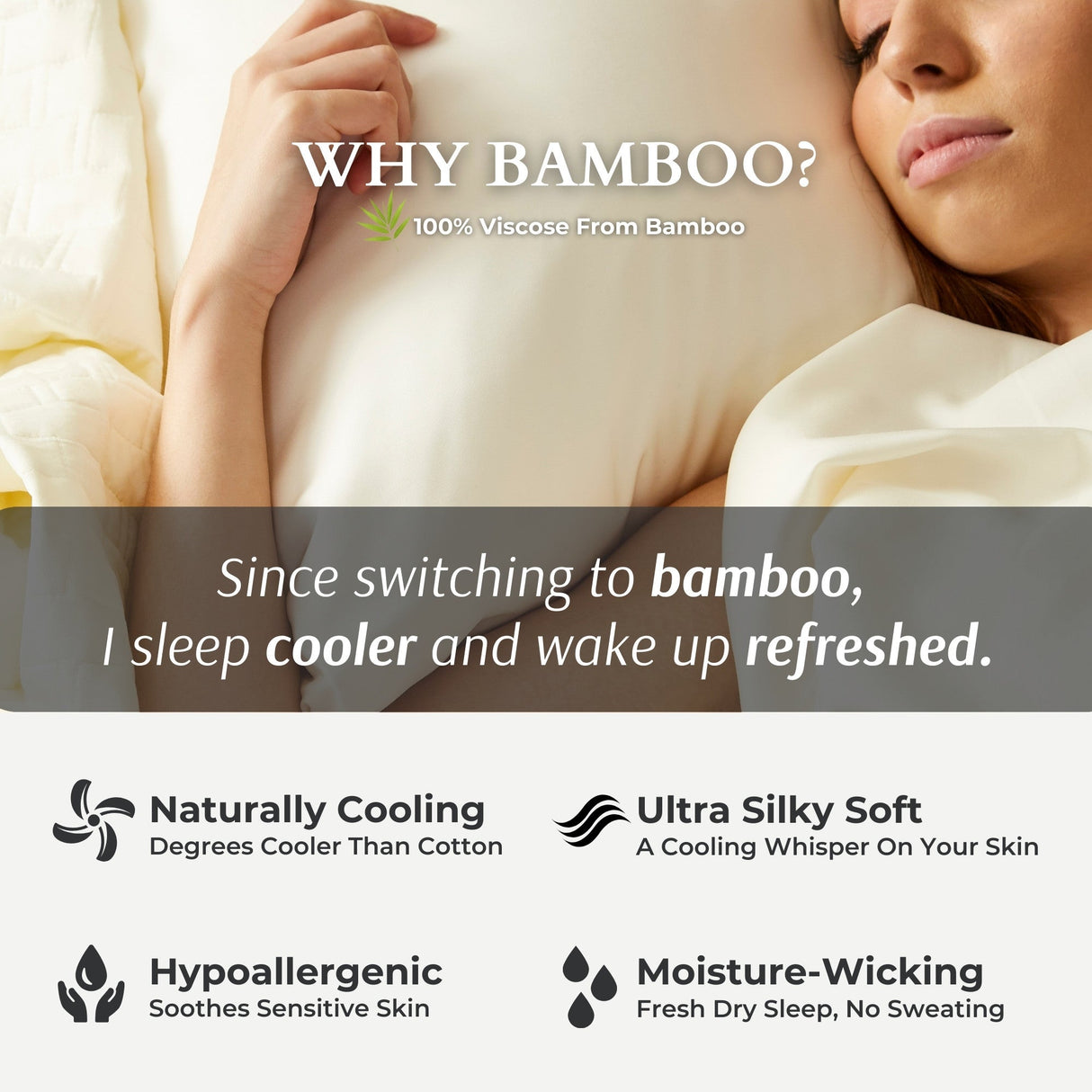 Bamboo Sheet Set - 100% Viscose from Bamboo - Ivory