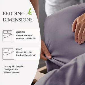 Bamboo Fitted Sheet - 100% Viscose from Bamboo - Platinum by BedVoyage