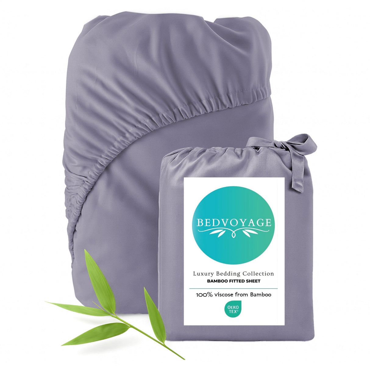 Bamboo Fitted Sheet - 100% Viscose from Bamboo - Platinum by BedVoyage