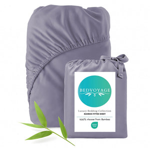 Bamboo Fitted Sheet - 100% Viscose from Bamboo - Platinum by BedVoyage