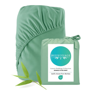 Bamboo Fitted Sheet - 100% Viscose from Bamboo - Seaglass by BedVoyage