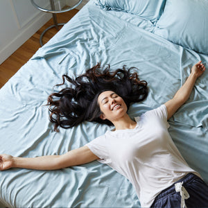 Bamboo Fitted Sheet - 100% Viscose from Bamboo - Sky - FINAL SALE