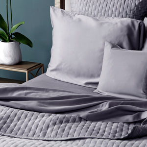 Bamboo Quilted Coverlet - 100% Viscose from Bamboo - Platinum by BedVoyage