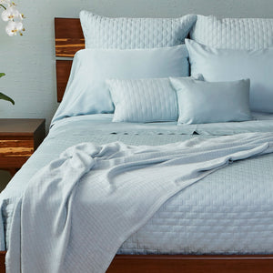 Bamboo Quilted Coverlet - 100% Viscose from Bamboo - Sky