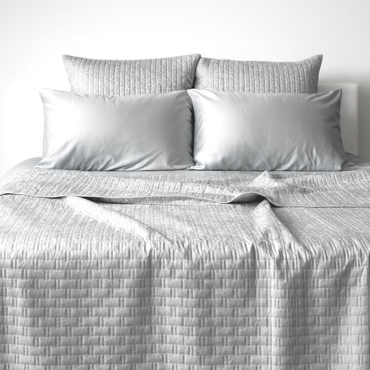 Bamboo Quilted Coverlet - 100% Viscose from Bamboo - Stone by BedVoyage