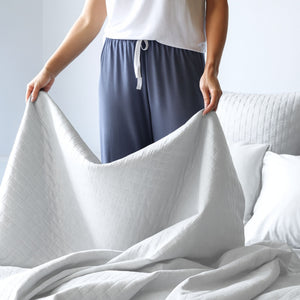 Bamboo Quilted Coverlet - 100% Viscose from Bamboo - Stone by BedVoyage