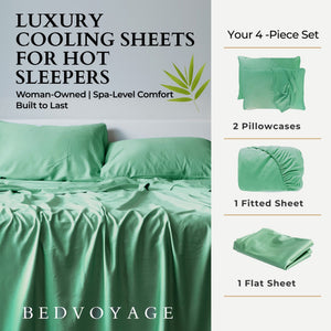 Bamboo Sheet Set - 100% Viscose from Bamboo - Seaglass by BedVoyage