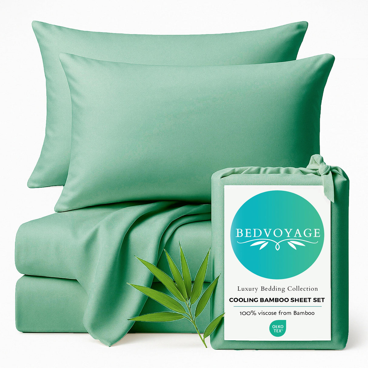 Bamboo Sheet Set - 100% Viscose from Bamboo - Seaglass by BedVoyage