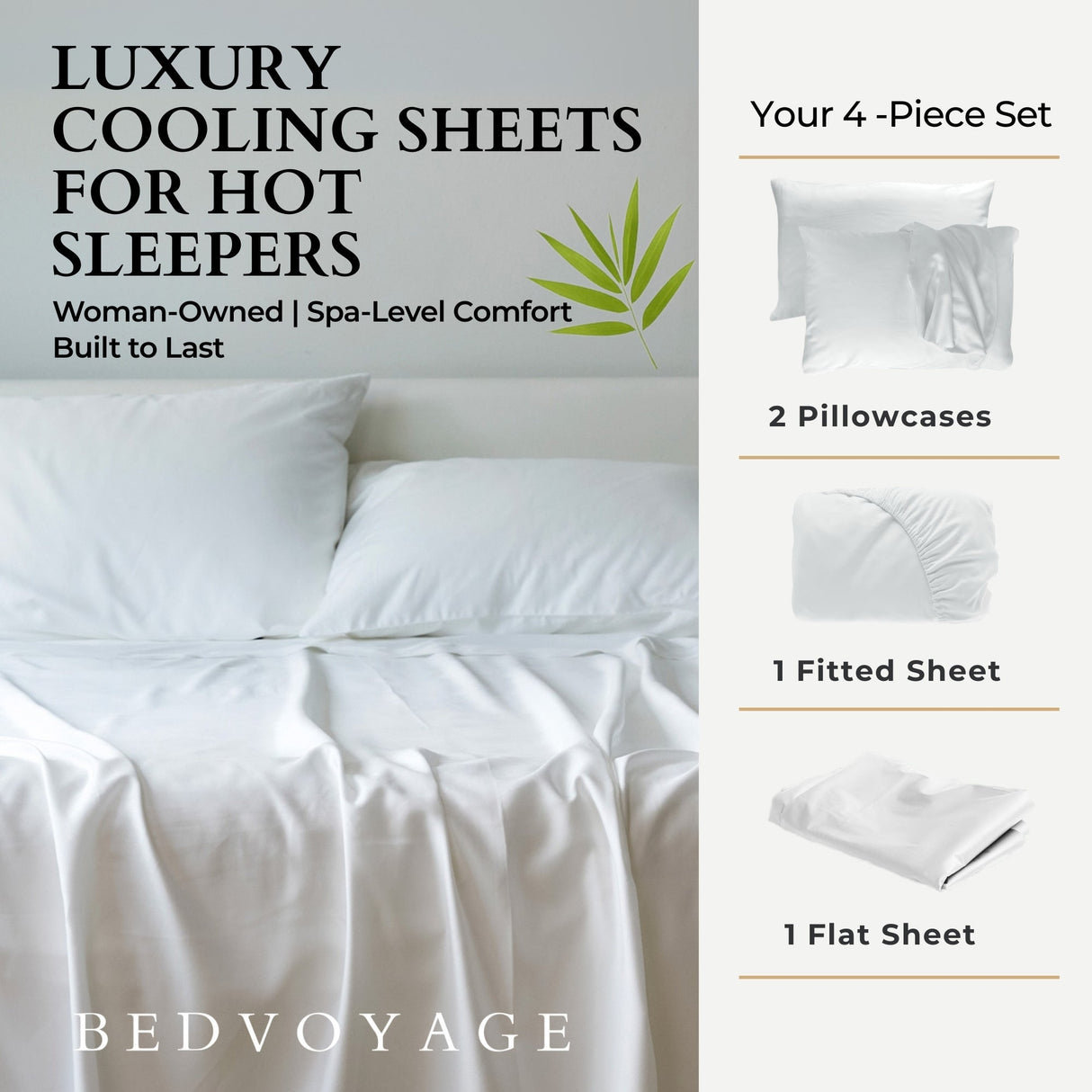 Bamboo Sheet Set - 100% Viscose from Bamboo - White