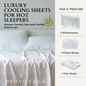 Bamboo Sheet Set - 100% Viscose from Bamboo - White