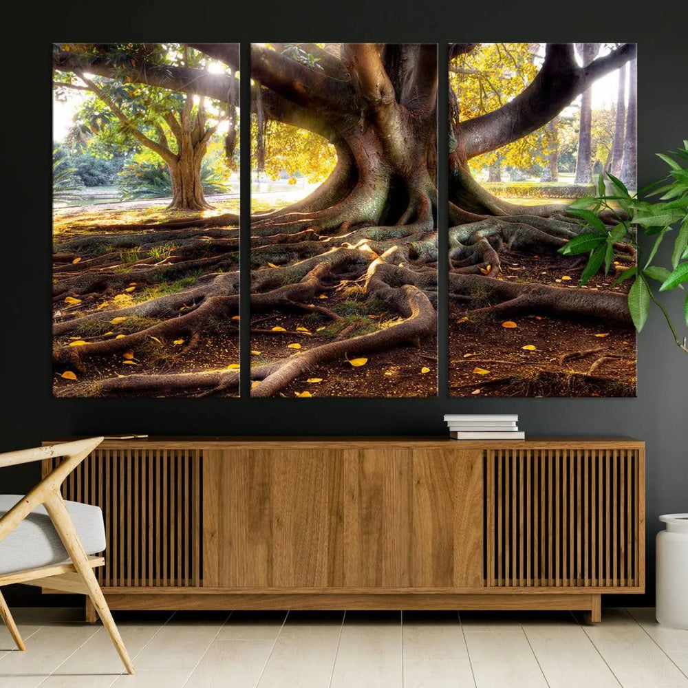 Banyan Tree Canvas Wall Art Print - Majestic Roots and