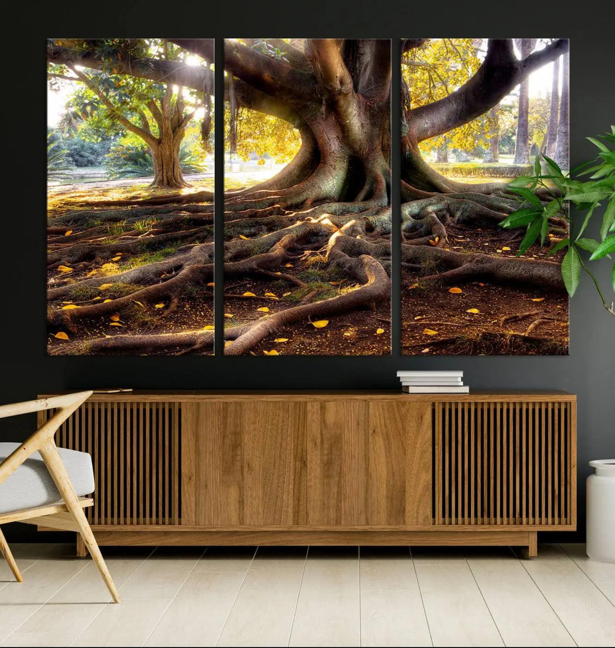 Banyan Tree Canvas Wall Art Print - Majestic Roots and