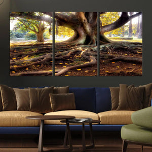 Banyan Tree Canvas Wall Art Print - Majestic Roots and