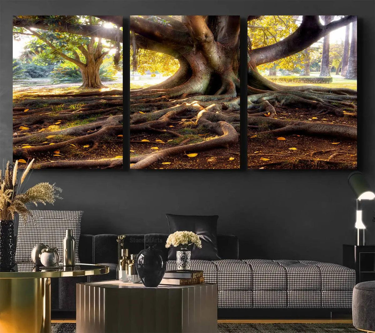 Banyan Tree Canvas Wall Art Print - Majestic Roots and