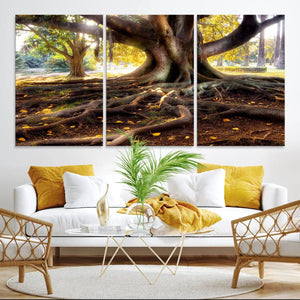 Banyan Tree Canvas Wall Art Print - Majestic Roots and