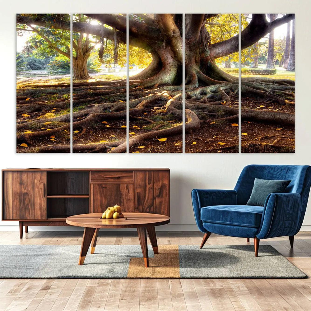 Banyan Tree Canvas Wall Art Print - Majestic Roots and