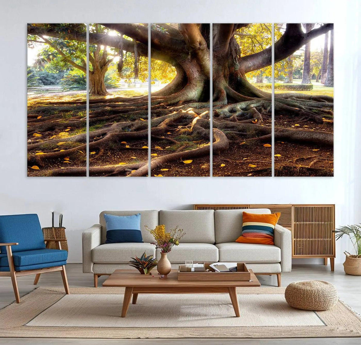 Banyan Tree Canvas Wall Art Print - Majestic Roots and