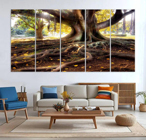 Banyan Tree Canvas Wall Art Print - Majestic Roots and