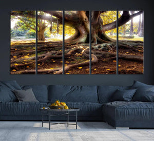 Banyan Tree Canvas Wall Art Print - Majestic Roots and