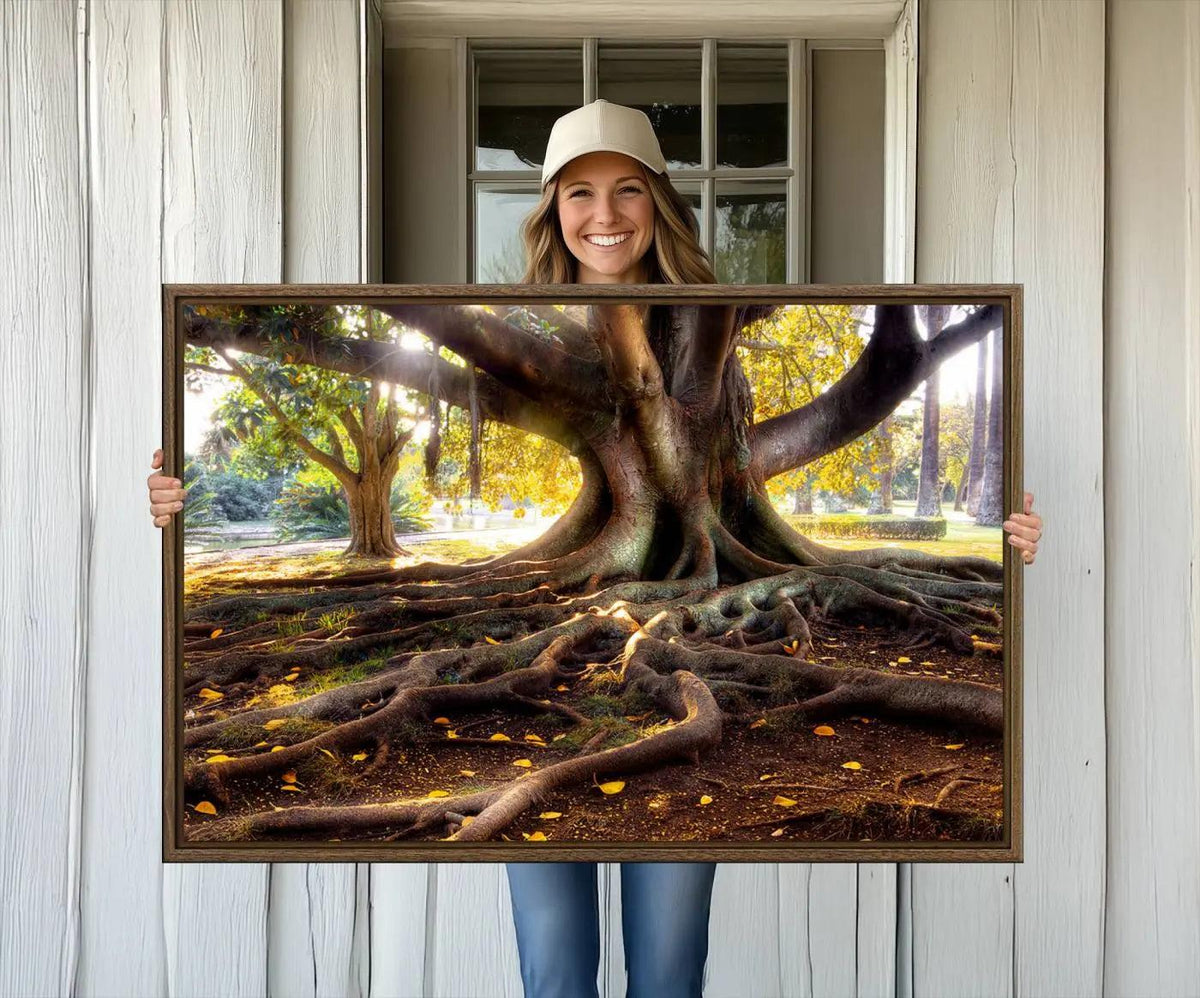 Banyan Tree Canvas Wall Art Print - Majestic Roots and