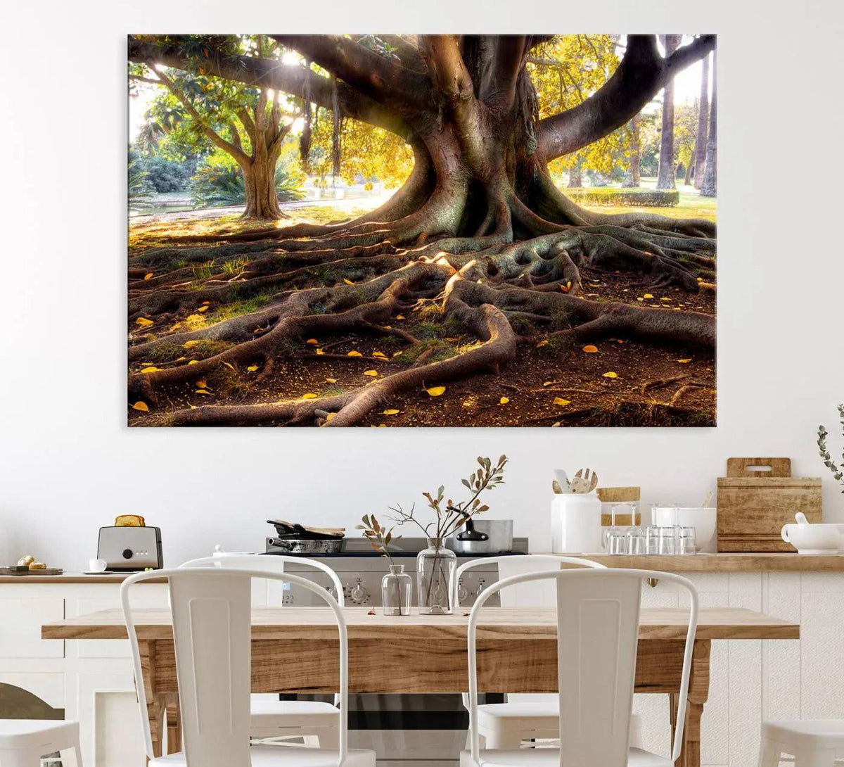 Banyan Tree Canvas Wall Art Print - Majestic Roots and