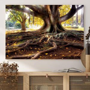 Banyan Tree Canvas Wall Art Print - Majestic Roots and
