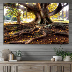 Banyan Tree Canvas Wall Art Print - Majestic Roots and