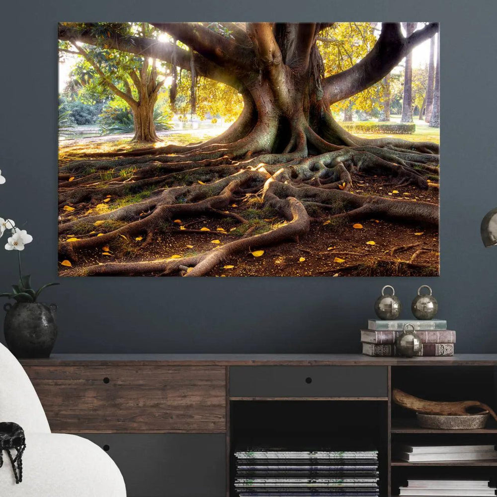 Banyan Tree Canvas Wall Art Print - Majestic Roots and