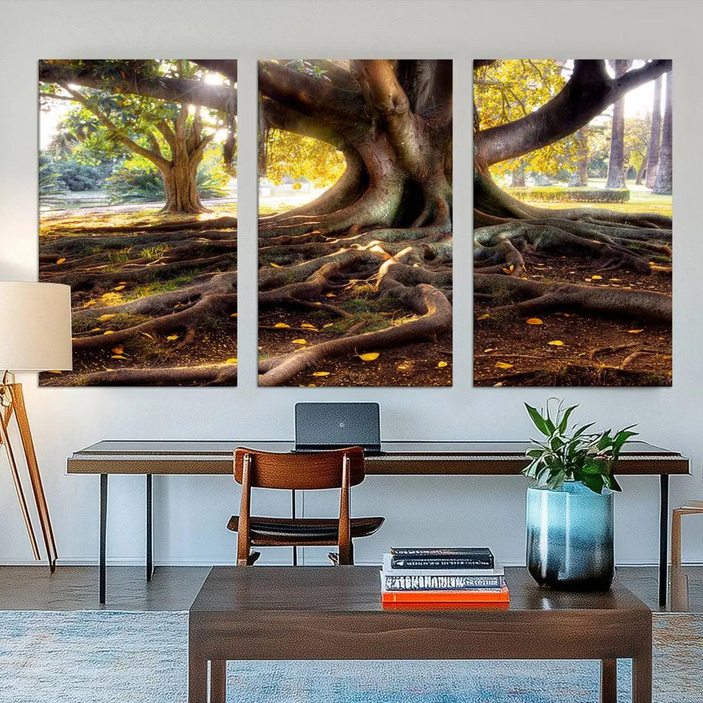 Banyan Tree Canvas Wall Art Print - Majestic Roots and
