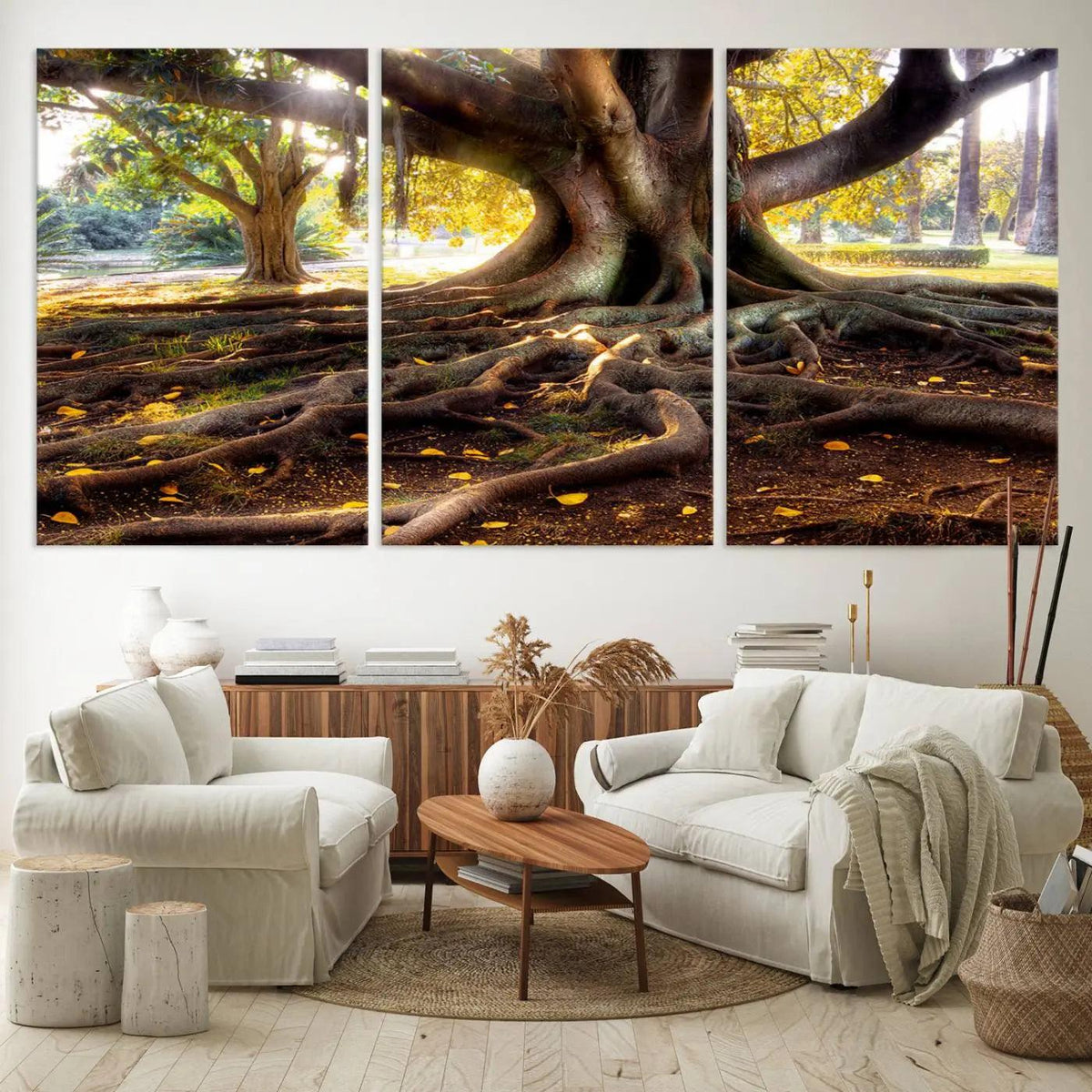 Banyan Tree Canvas Wall Art Print - Majestic Roots and