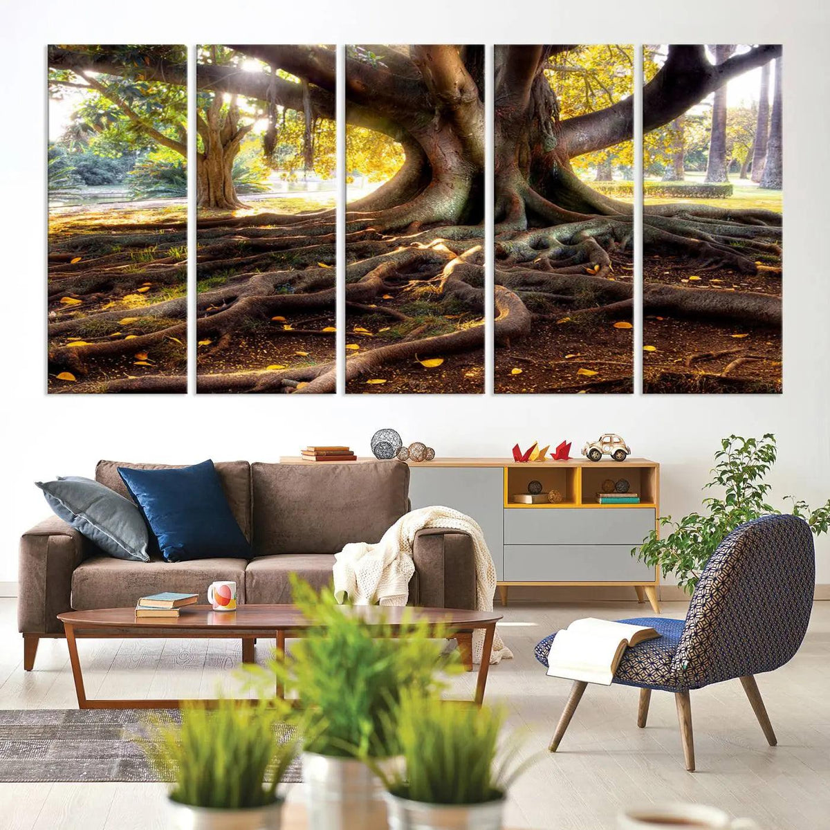 Banyan Tree Canvas Wall Art Print - Majestic Roots and